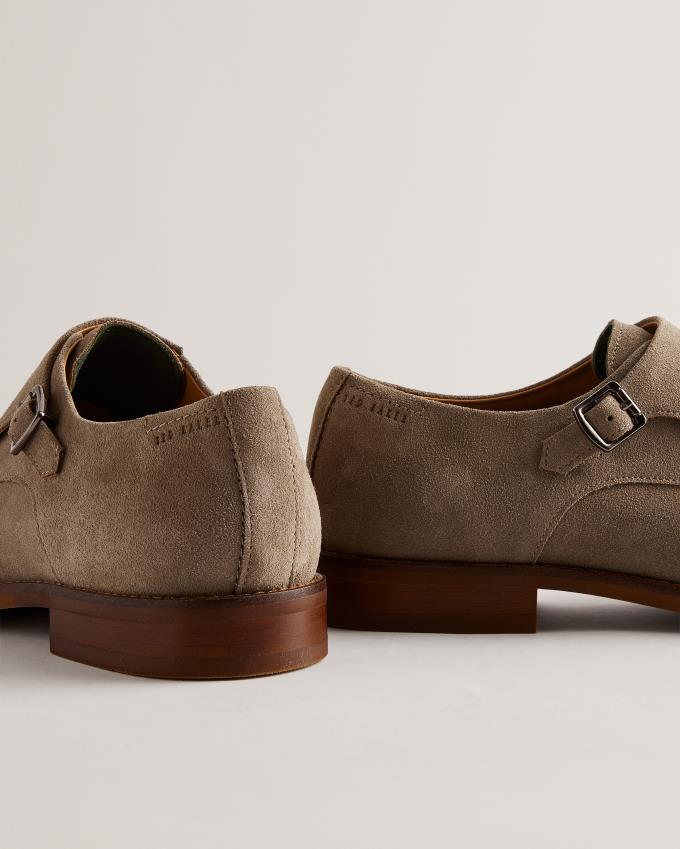 Chaussure Monk Ted Baker Suede Double Strap Kaki Homme | WEN-02889479